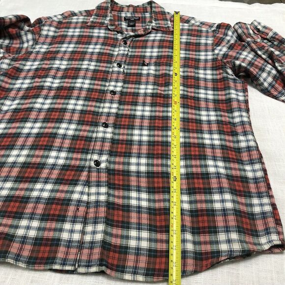 Vtg Polo Jeans Co Ralph Lauren Flannel Shirt Men L Grey Red Plaid Button Up Work - Picture 12 of 13